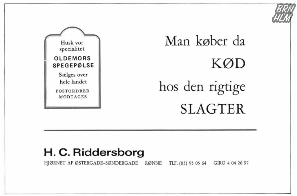 H. C. Riddersborg - Reklame 1984