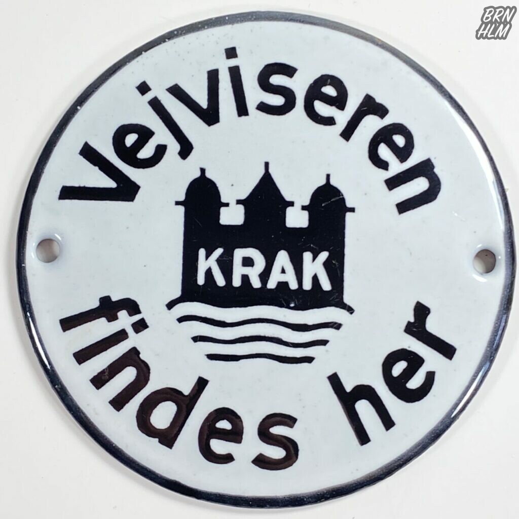 Krak vejviseren findes her - Emalje skilt