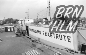 Bornholms Fragtrutes skib Østbornholm, ligger til Kaj i Rønne havn 1978